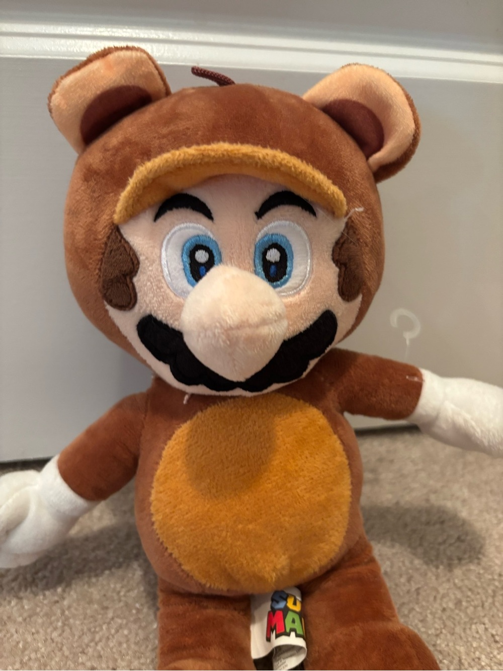 Super Mario Tanooki Mario Plush Racoon 12” Nintendo Stuffie Doll Toy